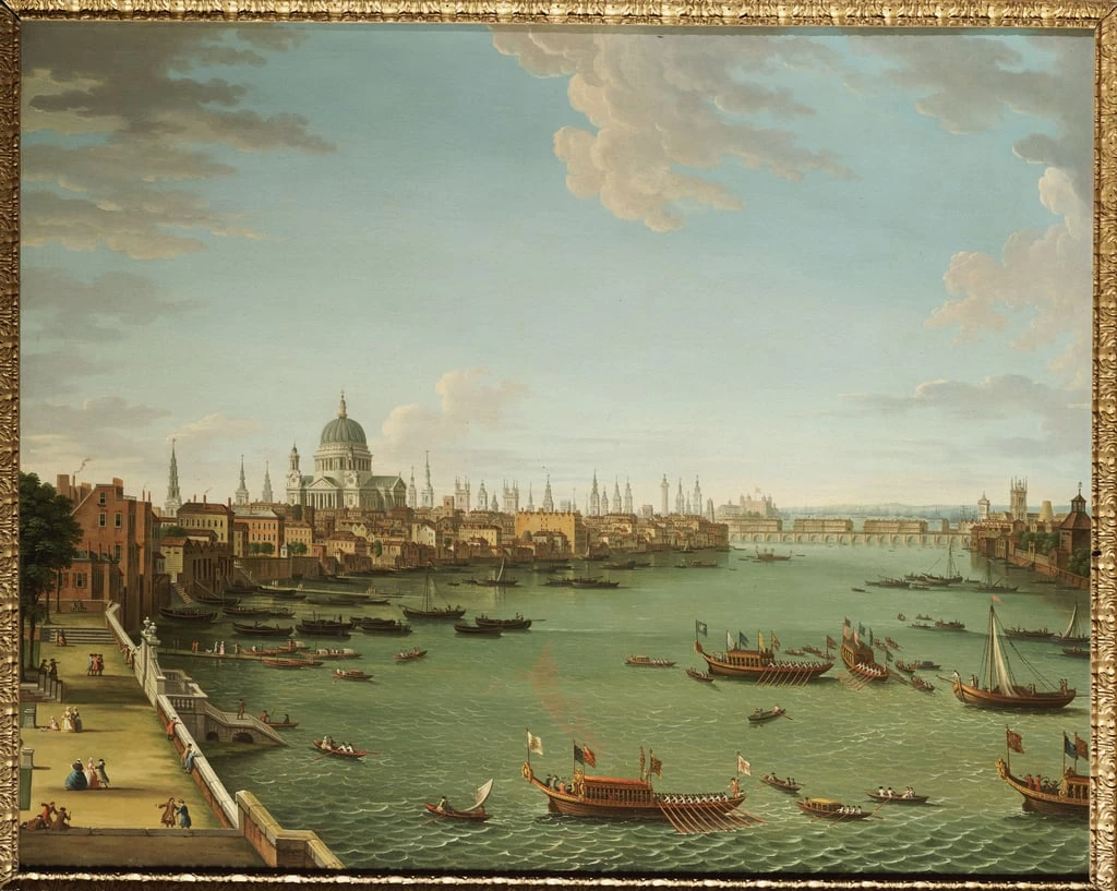 Il Tamigi dalla terrazza di Somerset House, guardando verso la città